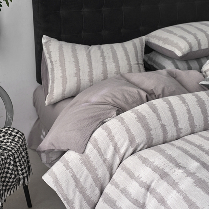 91家纺网 家纺一手货源 找家纺 安莱生活 2025新款三层纱大提花四件套-艾克拉 艾克拉-银灰