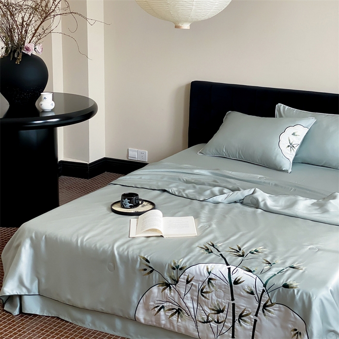 91家纺网 家纺一手货源 找家纺 （总）星野 2024新款天丝夏被国风系列-斑竹枝