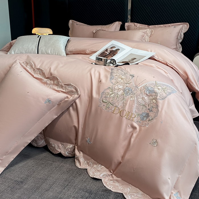 91家纺网 家纺一手货源 找家纺 狂想家 2025新款水洗真丝轻奢款系列四件套 米莉玉粉