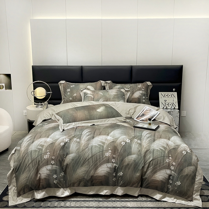 91家纺网 家纺一手货源 找家纺 大渔生活 2025新款舒芯棉高奢数码印花四件套 安羽