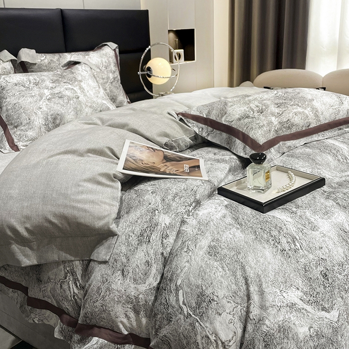 91家纺网 家纺一手货源 找家纺 大渔生活 2025新款舒芯棉高奢数码印花四件套 幸屿