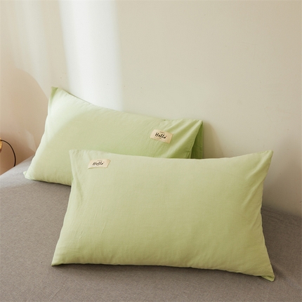 91家纺网 家纺一手货源 找家纺 （总）恋人优选  2024新款纯棉枕套纯色格子全棉水洗棉单件贴标款