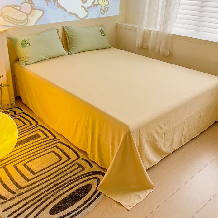 91家纺网 家纺一手货源 找家纺 艾橙家纺 2024新款超柔云朵棉毛巾绣四件套 可爱恐龙