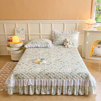 91家纺网 家纺一手货源 找家纺 薇梦蚊帐 2025新款磨毛印花床盖四件套 花花世界