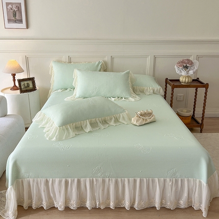 91家纺网 家纺一手货源 找家纺 （总）好儿喜家纺 2024新款伊芙琳凉席床裙三件套