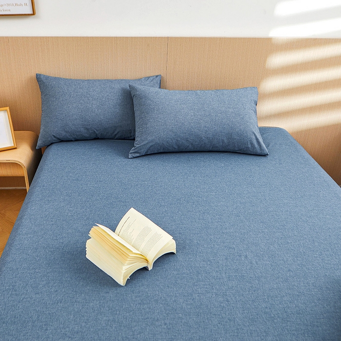 91家纺网 家纺一手货源 找家纺 恋人优选 2024新款纯棉色织水洗枕套 牛仔蓝