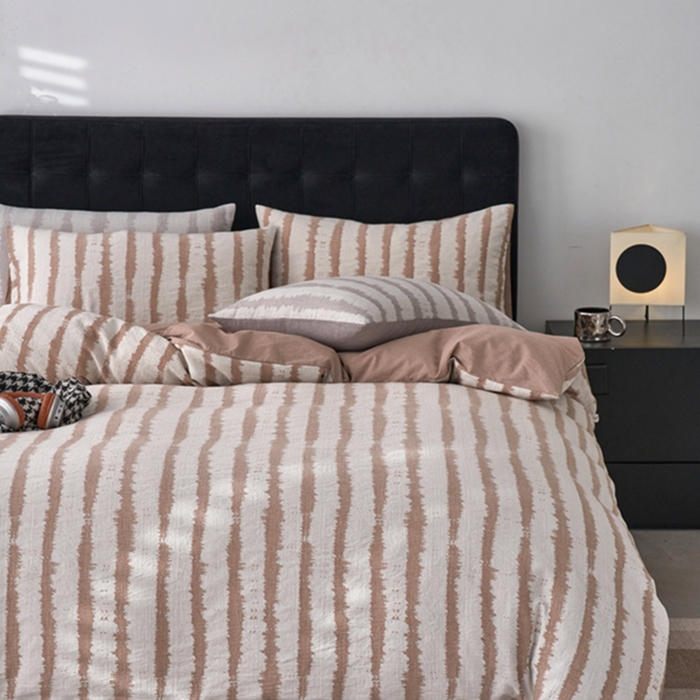 91家纺网 家纺一手货源 找家纺 安莱生活 2025新款三层纱大提花四件套-艾克拉 艾克拉-卡其