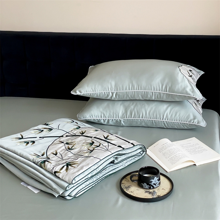 91家纺网 家纺一手货源 找家纺 （总）星野 2024新款天丝夏被国风系列-斑竹枝