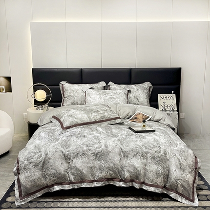 91家纺网 家纺一手货源 找家纺 大渔生活 2025新款舒芯棉高奢数码印花四件套 幸屿