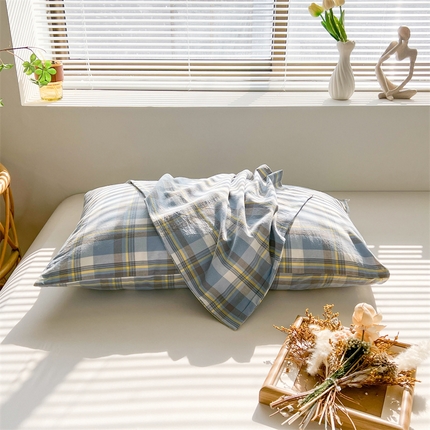 91家纺网 家纺一手货源 找家纺 （总）恋人优选 2024新款纯棉色织水洗枕套一对枕套单只