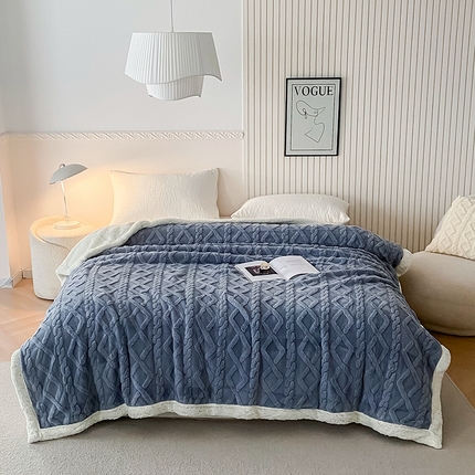 91家纺网 家纺一手货源 找家纺 （总）璐维斯家纺 2025款塔芙绒提花双层毛毯 盖毯 羊羔绒牛奶绒双面休闲毯子 法莱绒毛毯 跨境 外贸 直播 电商专供 礼品绒毯 