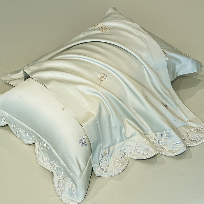 91家纺网 家纺一手货源 找家纺 狂想家 2025新款水洗真丝轻奢款系列四件套 米莉苹果绿