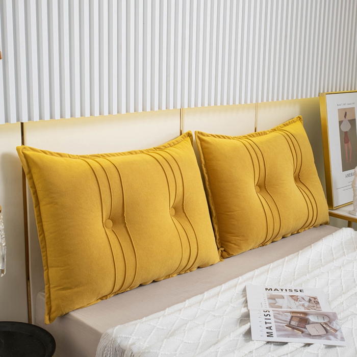 91家纺网 家纺一手货源 找家纺 美达人 2024新款雪尼绒靠背 鞠衣黄