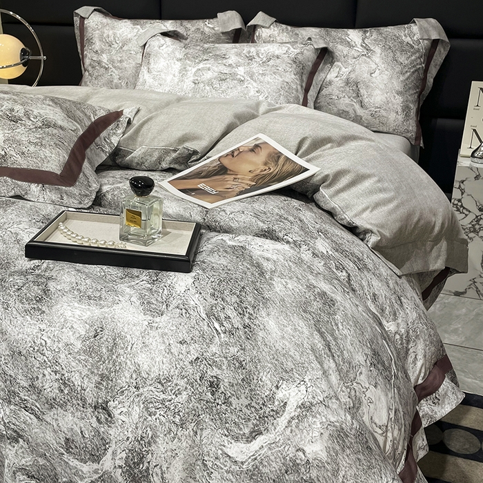 91家纺网 家纺一手货源 找家纺 大渔生活 2025新款舒芯棉高奢数码印花四件套 幸屿