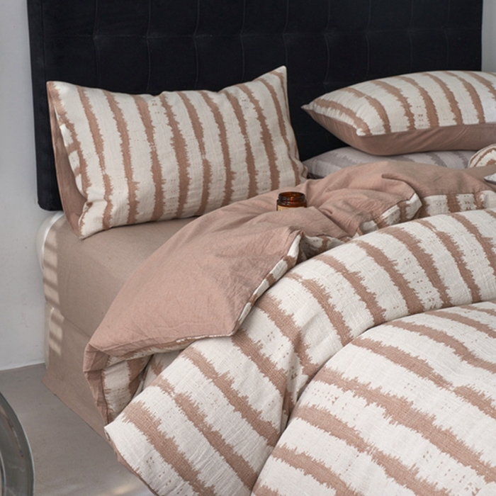 91家纺网 家纺一手货源 找家纺 安莱生活 2025新款三层纱大提花四件套-艾克拉 艾克拉-卡其