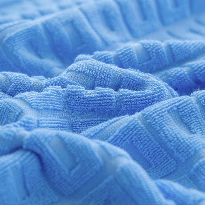 91家纺网 家纺一手货源 找家纺 乐家毛巾被（工厂自产自销） 2024新款简约方块格毛圈 深蓝色