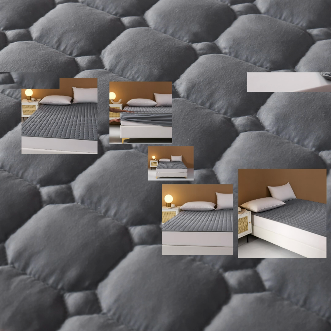 91家纺网 家纺一手货源 找家纺 啊雅 2025新款300克宾馆酒店床褥垫保护垫席梦思隔脏垫 灰色