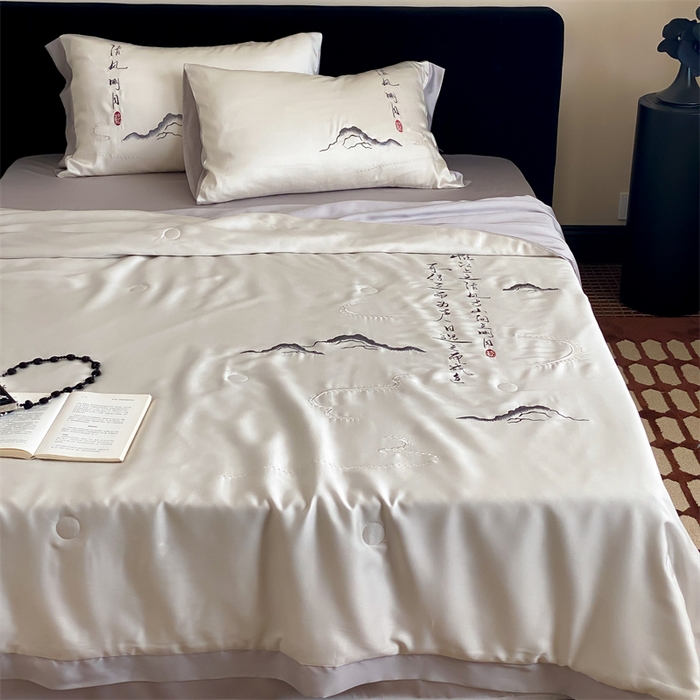 91家纺网 家纺一手货源 找家纺 （总）星野 2024新款天丝夏被国风系列-云上书