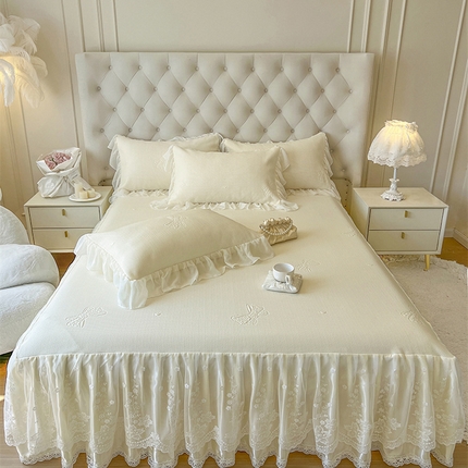 91家纺网 家纺一手货源 找家纺 （总）好儿喜家纺 2024新款夏威夷凉席床裙三件套