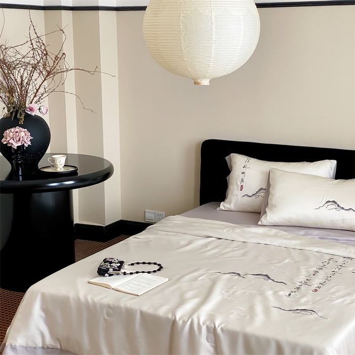 91家纺网 家纺一手货源 找家纺 （总）星野 2024新款天丝夏被国风系列-云上书