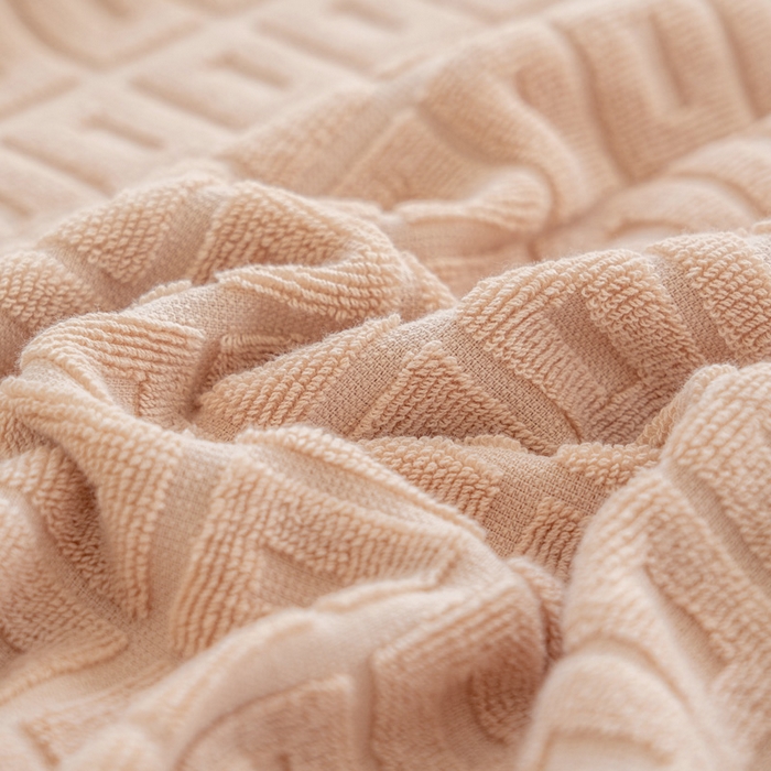 91家纺网 家纺一手货源 找家纺 乐家毛巾被（工厂自产自销） 2024新款简约方块格毛圈 驼色