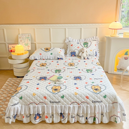 91家纺网 家纺一手货源 找家纺 薇梦蚊帐 2025新款磨毛印花床盖四件套 嘟嘟龙