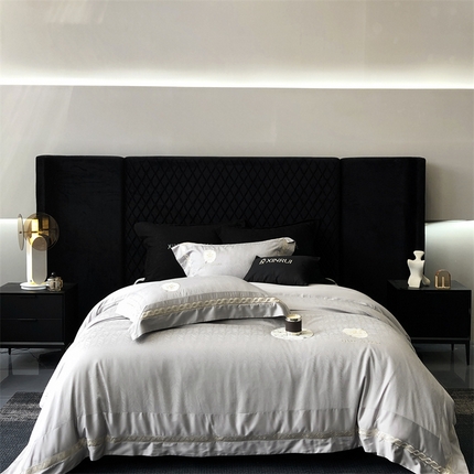 91家纺网 家纺一手货源 找家纺 （总）馨蕊 2024新款天丝棉提花四件套Queen