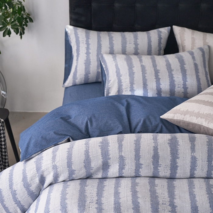 91家纺网 家纺一手货源 找家纺 安莱生活 2025新款三层纱大提花四件套-艾克拉 艾克拉-深蓝