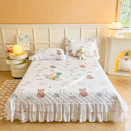 91家纺网 家纺一手货源 找家纺 薇梦蚊帐 2025新款磨毛印花床盖四件套 熊熊的梦