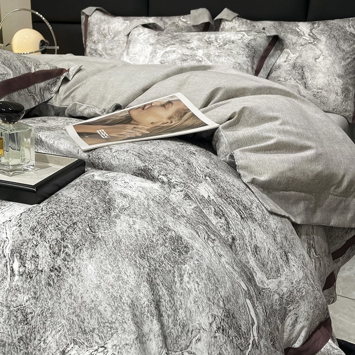 91家纺网 家纺一手货源 找家纺 大渔生活 2025新款舒芯棉高奢数码印花四件套 幸屿