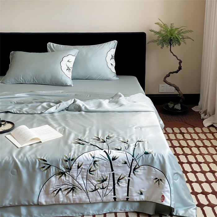 91家纺网 家纺一手货源 找家纺 （总）星野 2024新款天丝夏被国风系列-斑竹枝