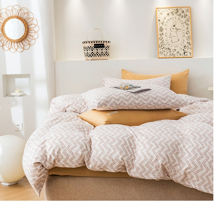 91家纺网 家纺一手货源 找家纺 优姿家纺2024新款A类全棉针织棉系列四件套 菲洛特-粉