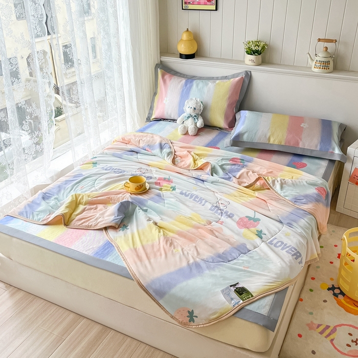 91家纺网 家纺一手货源 找家纺 （总）欧邦 新款A类冰藤席夏被套件