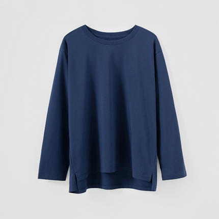 91家纺网 家纺一手货源 找家纺 EH 2024新款全棉男女情侣款家居服-男女款圆领 男款莓蓝