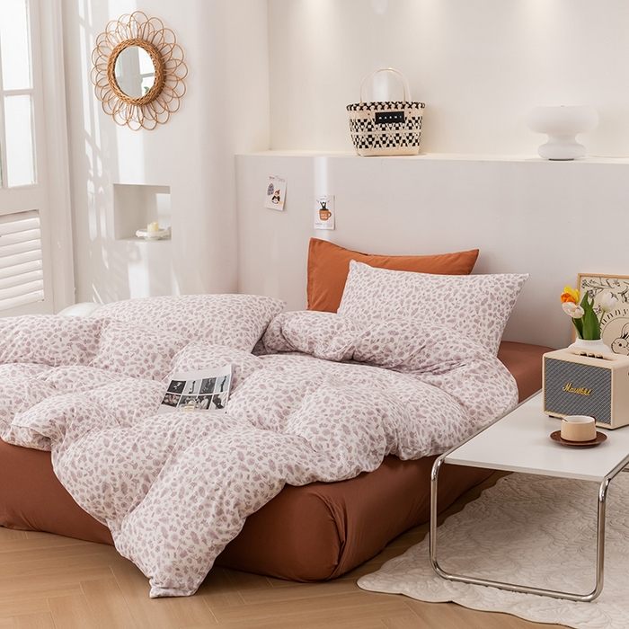 91家纺网 家纺一手货源 找家纺 优姿家纺2024新款A类全棉针织棉系列四件套 秋韵-紫