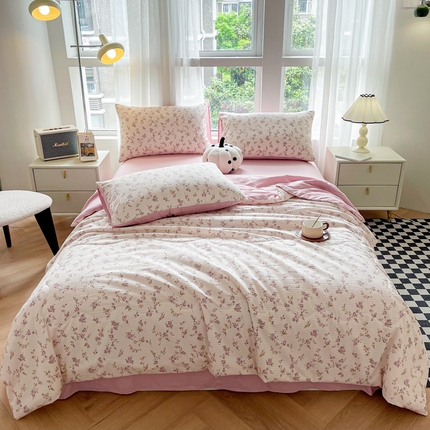 91家纺网 家纺一手货源 找家纺 （总）仟网汇 2024新款云感泡芙格夏被四件套