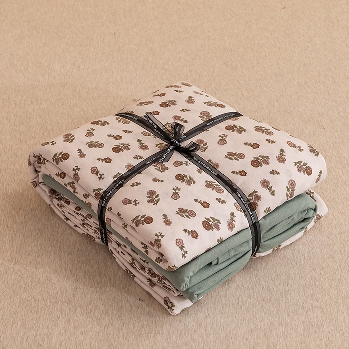 91家纺网 家纺一手货源 找家纺 优姿家纺2024新款A类全棉针织棉系列四件套 花雅-粉