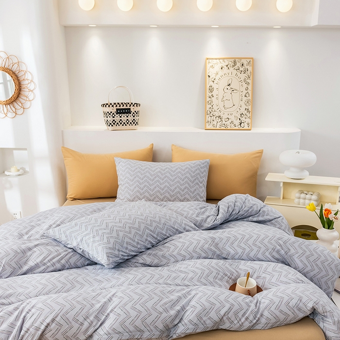 91家纺网 家纺一手货源 找家纺 优姿家纺2024新款A类全棉针织棉系列四件套 菲洛特-兰