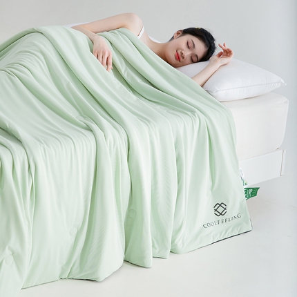 91家纺网 家纺一手货源 找家纺 若未家居 2025新款锦氨天丝冰肌被（填充物为20%莱赛尔纤维+80%超细纤维） 冰冰绿