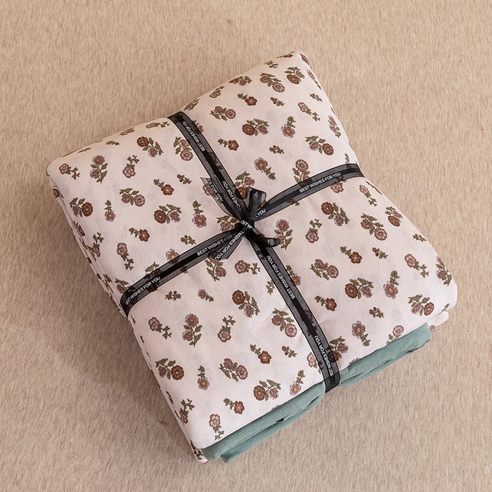 91家纺网 家纺一手货源 找家纺 优姿家纺2024新款A类全棉针织棉系列四件套 花雅-粉