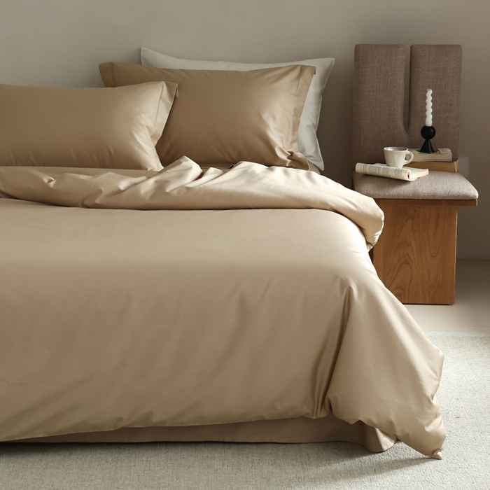 91家纺网 家纺一手货源 找家纺 轩和 2024新款70支埃及匹马棉纯棉纯色四件套风格二 浮光金