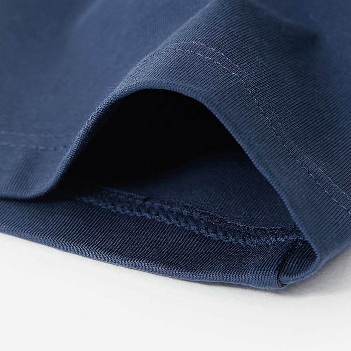 91家纺网 家纺一手货源 找家纺 EH 2024新款全棉男女情侣款家居服-男款圆领 莓蓝