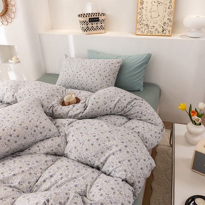 91家纺网 家纺一手货源 找家纺 优姿家纺2024新款A类全棉针织棉系列四件套 花园秘境-兰