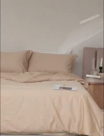 91家纺网 家纺一手货源 找家纺 轩和 2024新款70支埃及匹马棉纯棉纯色四件套风格二 浮光金