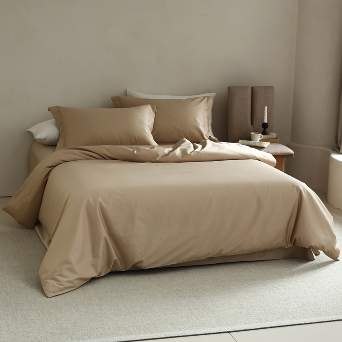 91家纺网 家纺一手货源 找家纺 轩和 2024新款70支埃及匹马棉纯棉纯色四件套风格二 浮光金