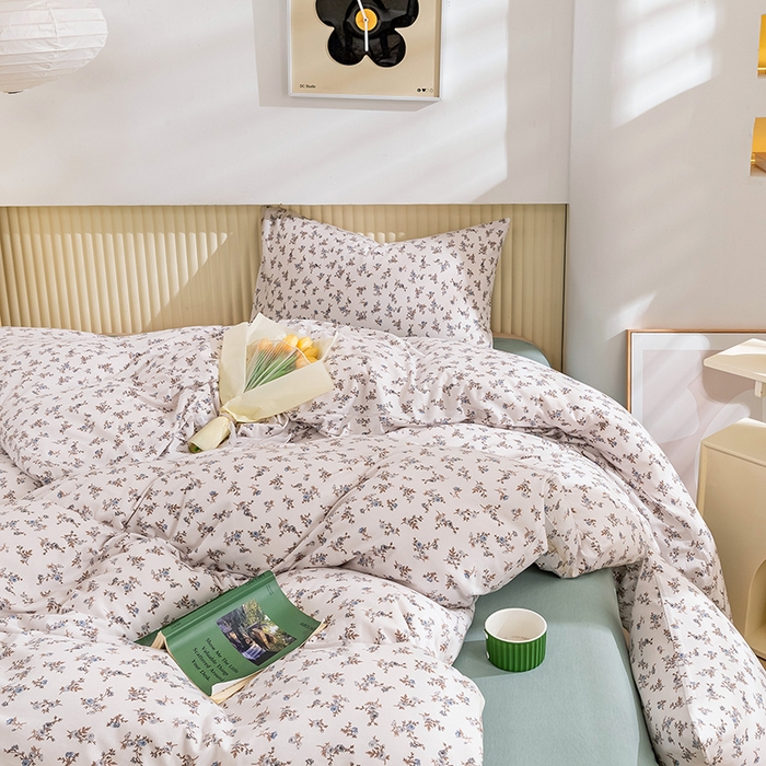 91家纺网 家纺一手货源 找家纺 优姿家纺2024新款A类全棉针织棉系列四件套 知春意-兰