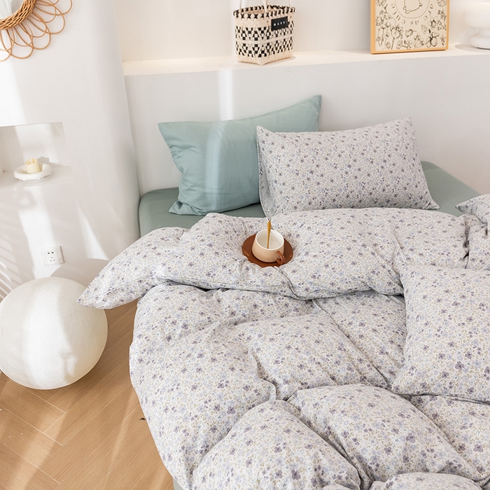 91家纺网 家纺一手货源 找家纺 优姿家纺2024新款A类全棉针织棉系列四件套 花园秘境-兰