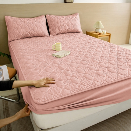 恒尚居 2024爆款四叶草绗缝夹棉防水床笠-四季款 四叶草-豆沙
