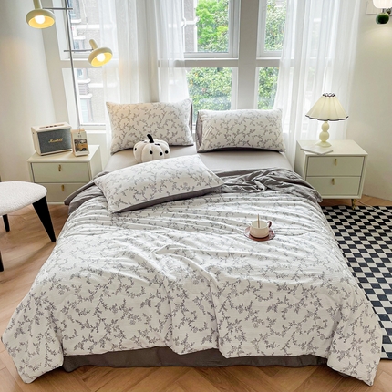 91家纺网 家纺一手货源 找家纺 （总）仟网汇 2024新款云感泡芙格夏被四件套