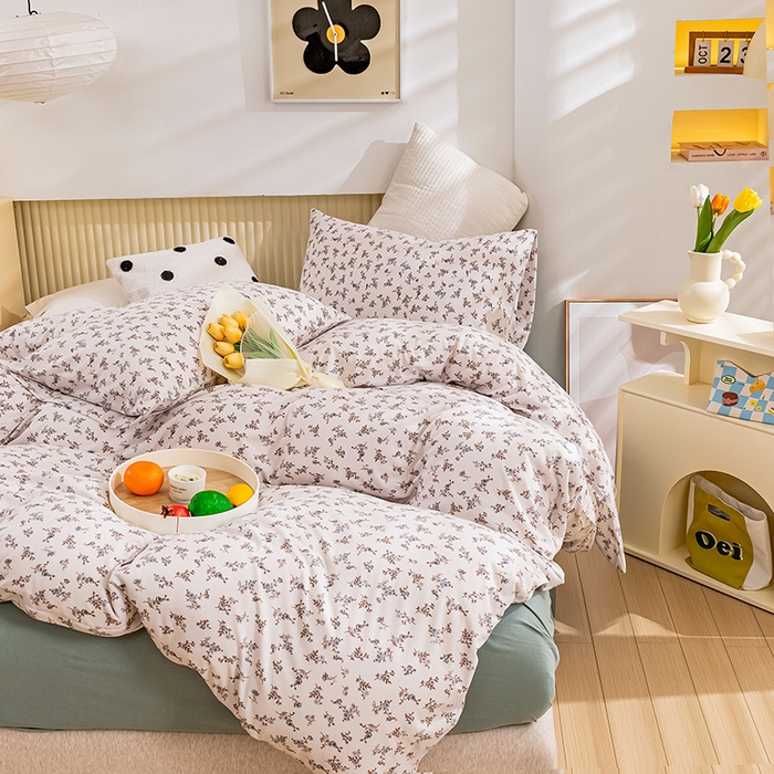 91家纺网 家纺一手货源 找家纺 优姿家纺2024新款A类全棉针织棉系列四件套 知春意-兰